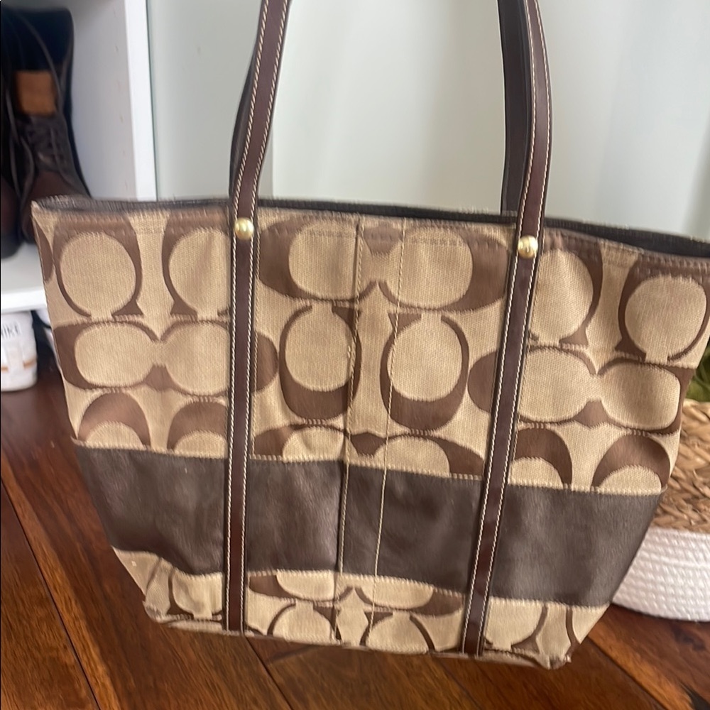 Coach Brown and Tan Classic Tote